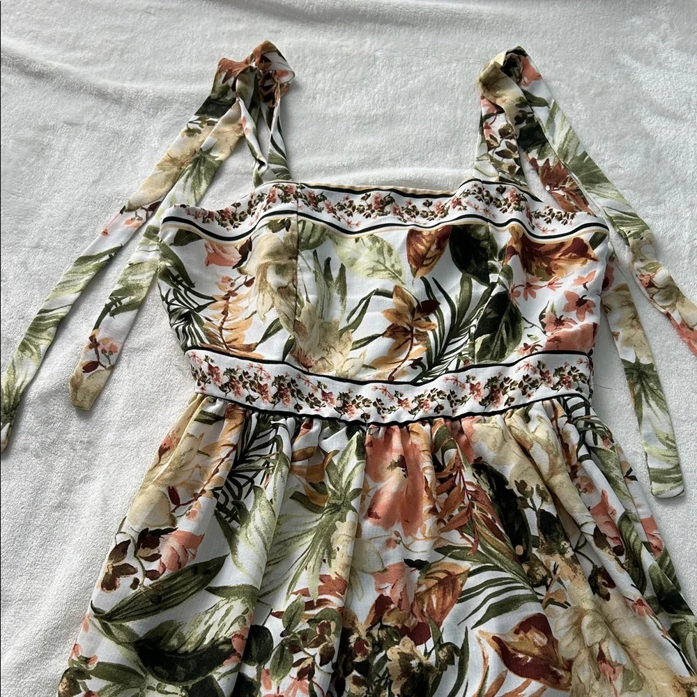 Joie Floral Green and Pink Maxi Dress - Picture 4 of 8